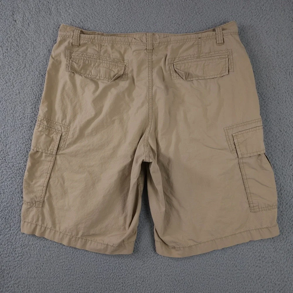 VTG‎ Polo Jeans Company Shorts Mens 38 Khaki Cargo Utility Military Flag 90s Y2K